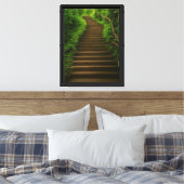 sereniteit van Forest Stair Pathway Canvas Afdruk (Insitu (Slaapkamer))