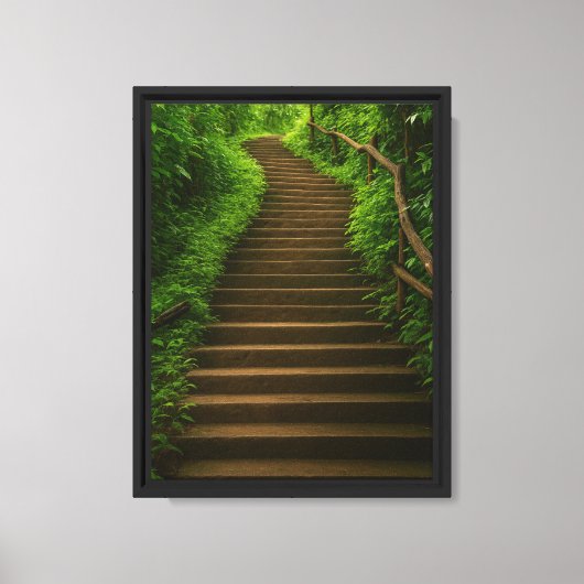 sereniteit van Forest Stair Pathway Canvas Afdruk (Voorkant)