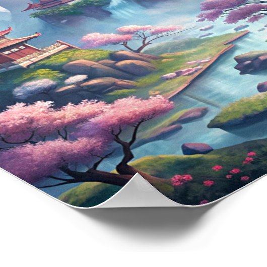 Sereniteit van het oude China: Misty Mountains en  Poster (Hoek)