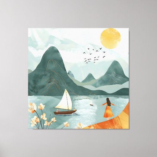 Sereniteit van het Zee Canvas Afdruk (Voorkant)