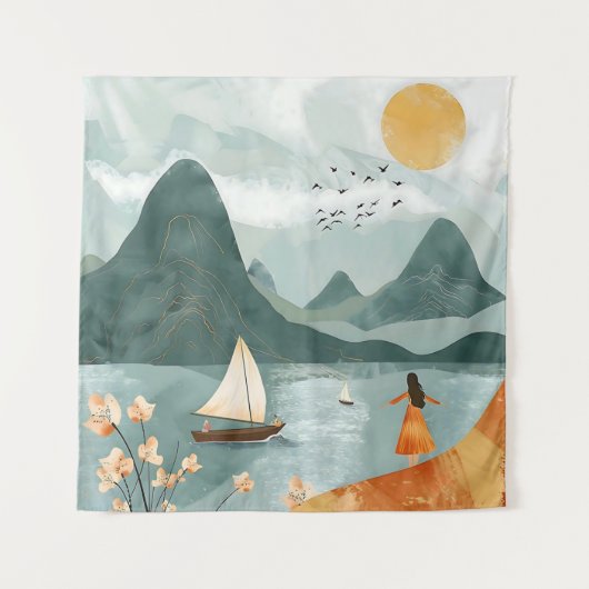 Sereniteit van het Zee Wandkleed (Voorkant)