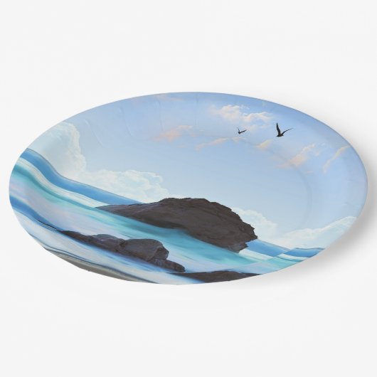 Sereniteit, wolken, stille schoonheid papieren bordje (Gekanteld)