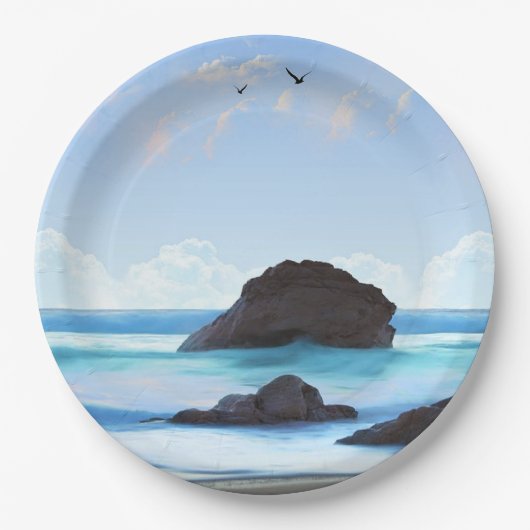 Sereniteit, wolken, stille schoonheid papieren bordje (Voorkant)