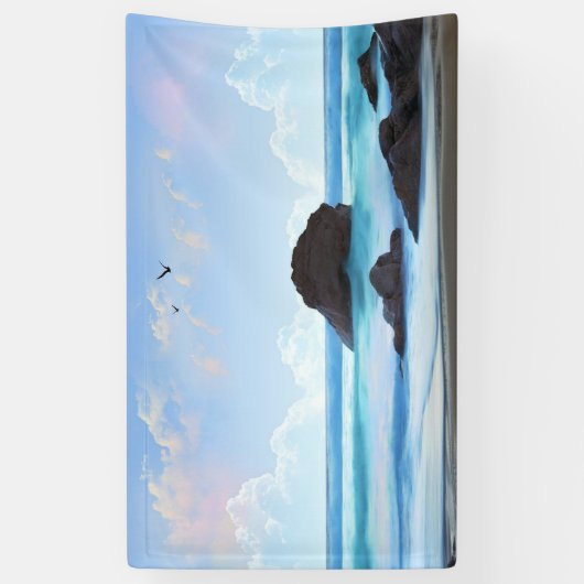 Sereniteit, wolken, stille schoonheid spandoek (Verticaal)