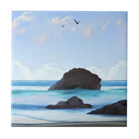 Sereniteit, wolken, stille schoonheid tegeltje (Voorkant)