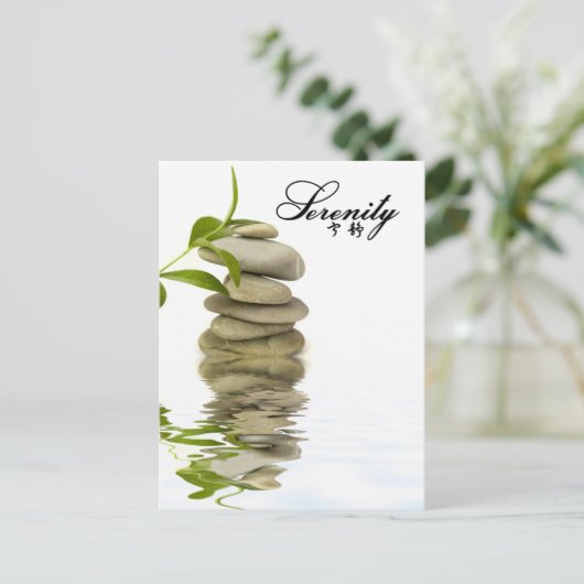 Sereniteit - Zen Rocks met Bamboo Briefkaart (Staand voorkant)