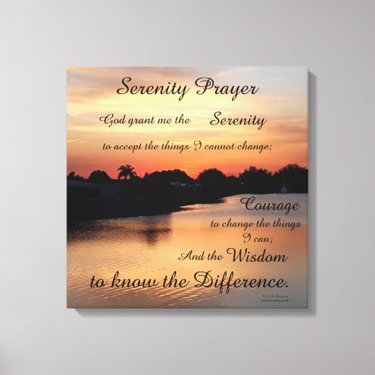 SERENITEITSGEBED CANVAS AFDRUK (Voorkant)