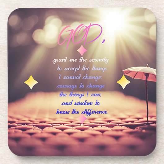 Sereniteitsgebed met inspirerende Christelijke kun Bier Onderzetter (Voorkant)