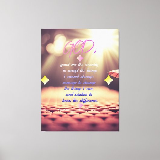 Sereniteitsgebed met inspirerende Christelijke kun Canvas Afdruk (Voorkant)