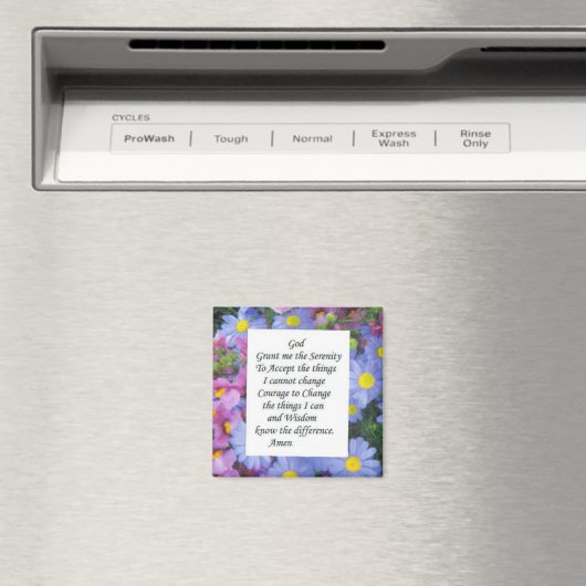 sereniteitsgebed met roze en blauwe bloemen magneet (Insitu (Vaatwasser))