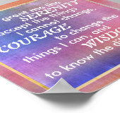 Sereniteitsgebed op waterverf paarse en blauw poster (Hoek)