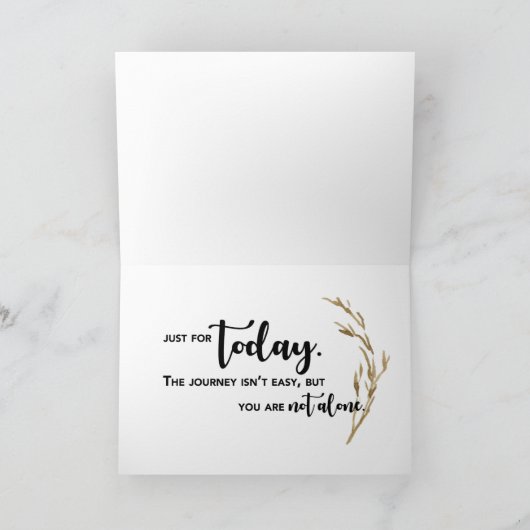 Serenity 12 Step Recovery with Fox on Wood Kaart (Binnen)