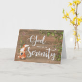 Serenity 12 Step Recovery with Fox on Wood Kaart (Gele Bloem)