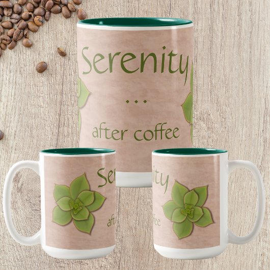 Serenity After Coffee Echeveria Succulent Tweekleurige Koffiemok
