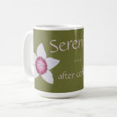 Serenity After Coffee White & Pink Clematis Green Koffiemok (Voorkant links)