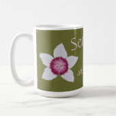 Serenity After Coffee White & Pink Clematis Green Koffiemok (Links)
