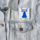 Serenity Angel Vierkante Button 5,1 Cm (In situ)