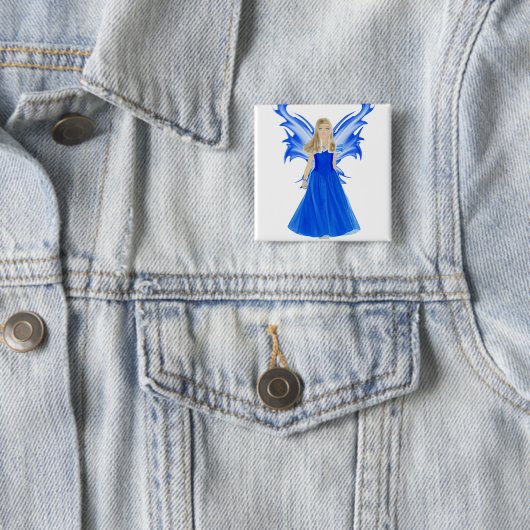 Serenity Angel Vierkante Button 5,1 Cm (In situ)