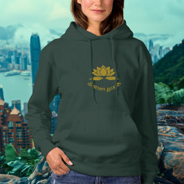 Serenity – Antiek gouden Lotus Flower Design Hoodie