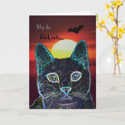 Serenity as black cat — customized kaart (Gele Bloem)