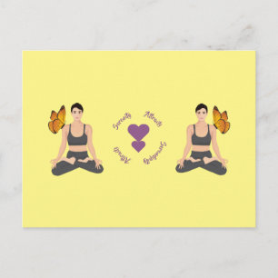 Serenity Attract Serendipity Yoga Butterfly Love Briefkaart