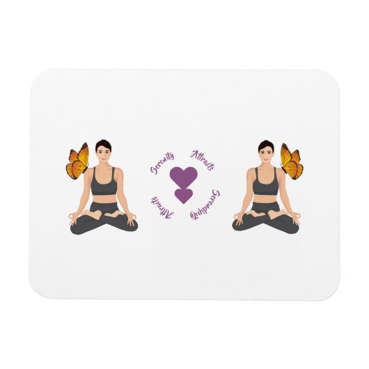 Serenity Attract Serendipity Yoga Butterfly Love Magneet (Horizontaal)