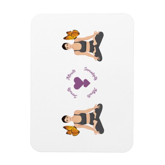 Serenity Attract Serendipity Yoga Butterfly Love Magneet (Verticaal)