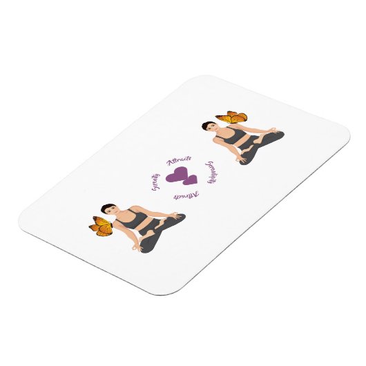 Serenity Attract Serendipity Yoga Butterfly Love Magneet (Linkerzijde)