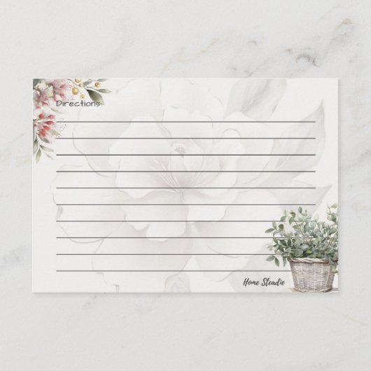 Serenity Basic Recept Kaart (Achterkant)