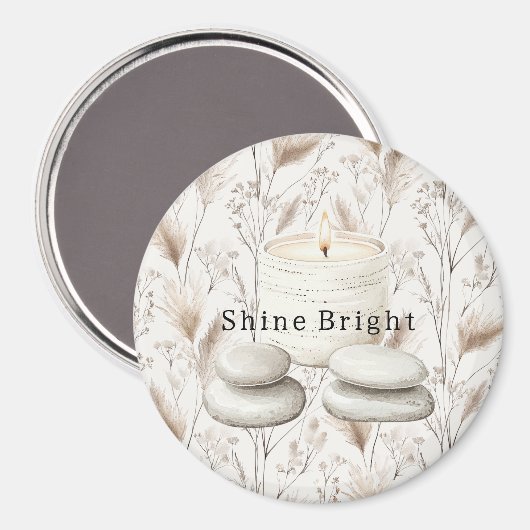 Serenity Beach Candle Rocks Magneet (Voorkant / Achterkant)