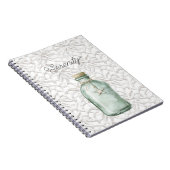 Serenity Beach Witte Koraal Zeester Fles Notitieboek (Rechterzijde)