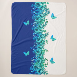Serenity Blau Petal Sherpa Deken
