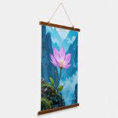 Serenity Bloom – Lotus Boven de Nevel Hangend Wandkleed (Gebogen)