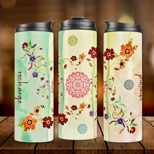 Serenity Blooms Waterverf Bliss Thermosbeker