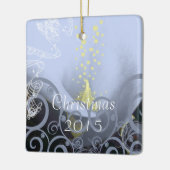 Serenity Blue Calla Lily met kerst Keramisch Ornament (Links)