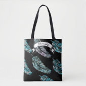 Serenity Blue en Paarse Waterverf Tote Bag (Voorkant)