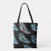 Serenity Blue en Paarse Waterverf Tote Bag (Achterkant)