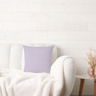 Serenity Blue en Rose Quartz Vintage Dunne Strepen Kussen