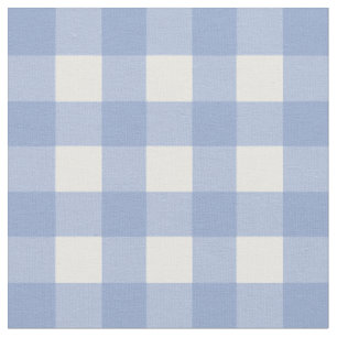 Serenity Blue en White Gingham Check Stof