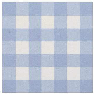 Serenity Blue en White Gingham Check Stof