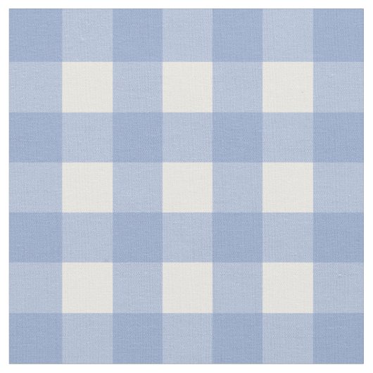 Serenity Blue en White Gingham Check Stof (Close Up)