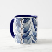 Serenity Blue Leaf Mok (Voorkant links)