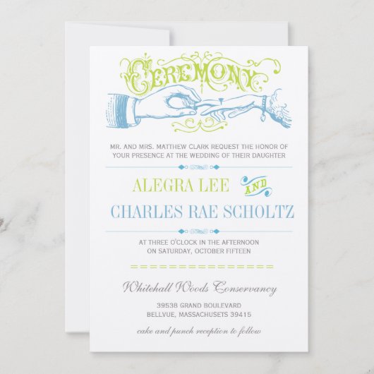 Serenity Blue Modern  Typografie Invite Kaart (Voorkant)