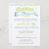 Serenity Blue Modern  Typografie Invite Kaart (Voorkant / Achterkant)