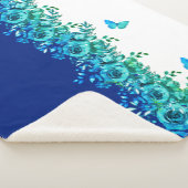 Serenity Blue Petal Sherpa Throw (3/4)