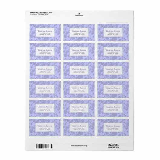 Serenity Blue Roos Return Address Label (Full Sheet)