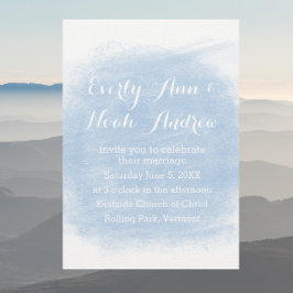 Serenity Blue Waterverf Wedding Kaart