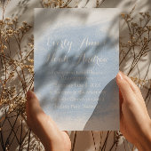 Serenity Blue Waterverf Wedding Kaart