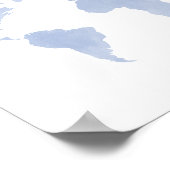 Serenity Blue Wereldkaart Poster (Hoek)