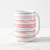Serenity Boho Blush Pink Organic Stripes Koffiemok (Voorkant rechts)